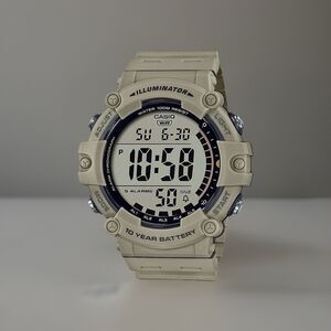 Casio Digital Watch AE1500WH-5AVKC Tan Khaki Wide Face 10YR Battery, NEW In Box